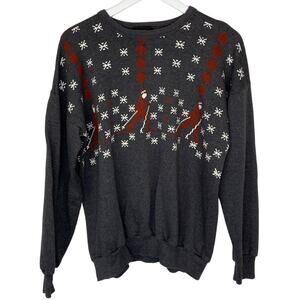 Vintage Ski Snowflakes Crewneck Sweatshirt - Adult Size XL